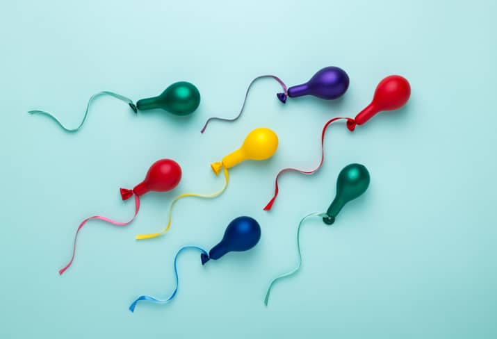 concept shot of balloons with string to represent premature ejaculation