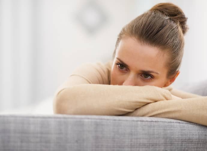 Woman having a menopause mood swing